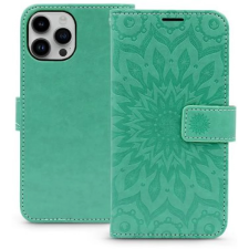 Haffner Mezzo Book Oldalra nyíló bőr tok iPhone 15 mandala zöld mobiltelefon kellék