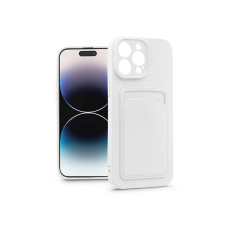 Haffner PT-6737 iPhone 14 Pro fehér szilikon hátlap kártyatartóval tok és táska