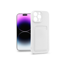 Haffner PT-6740 iPhone 14 Pro Max fehér szilikon hátlap kártyatartóval tok és táska