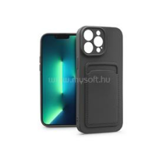 Haffner PT-6743 iPhone 13 Pro fekete szilikon hátlap kártyatartóval (PT-6743) tok és táska