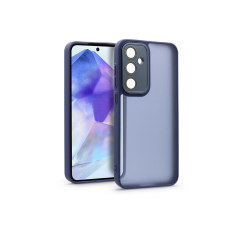 Haffner Samsung SM-A556 Galaxy A55 hátlap kameravédő peremmel, lencsevédő üveggel - Variete - sötétkék tok és táska