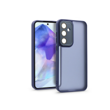 Haffner Samsung SM-A556 Galaxy A55 hátlap kameravédő peremmel, lencsevédő üveggel - Variete - sötétkék tok és táska