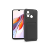Haffner Xiaomi Redmi 12C szilikon hátlap kártyatartóval - Card Case - fekete