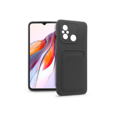 Haffner Xiaomi Redmi 12C szilikon hátlap kártyatartóval - Card Case - fekete tok és táska