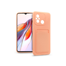 Haffner Xiaomi Redmi 12C szilikon hátlap kártyatartóval - Card Case - rózsaszín tok és táska