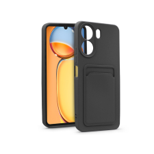 Haffner Xiaomi Redmi 13C szilikon hátlap kártyatartóval - Card Case - fekete (HF262852) tok és táska