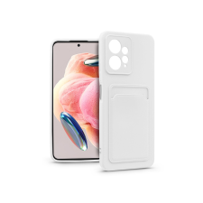 Haffner Xiaomi Redmi Note 12 4G szilikon hátlap kártyatartóval - Card Case - fehér tok és táska