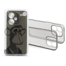 Haffner Xiaomi Redmi Note 13 Pro+ szilikon hátlap - Gray Monkey - átlátszó (HF272653) tok és táska