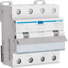 Hager ADX463D Áramvédős kismegszakító 3P+N, C-13A, 30mA, 10kA, A villanyszerelés