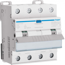Hager ADX470D Áramvédős kismegszakító 3P+N, C-20A, 30mA, 10kA, A villanyszerelés