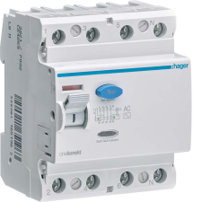 Hager CD485Z FI-relé 4P, 100A, 30mA, AC villanyszerelés