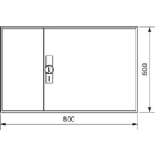 Hager FWB33D Univers mezős elosztó, falon kívüli, IP44, üres, 500x800x161mm villanyszerelés