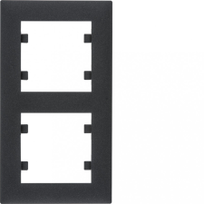 Hager Lumina Intense WL5623 2-es fekete keret függőleges elhelyezéssel IP20 villanyszerelés