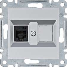 Hager Lumina WL2012 telefoncsatlakozó 1xRJ11, ezüst burkolattal, keret nélkül villanyszerelés