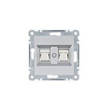Hager WL2182 Dupla számítógépaljzat RJ45, cat.6e, FTP - ezüst villanyszerelés