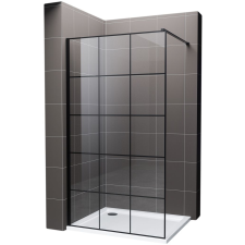 Hagser Agatha zuhanykabin fal walk-in 120 cm fekete matt üveg/átlátszó üveg HGR13000022 kád, zuhanykabin