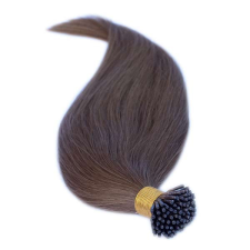 HairExtensionShop Keratinos I-TIP Emberi Póthaj Mikró Gyűrűzéshez Aranybarna 60cm (Szín #10) póthaj