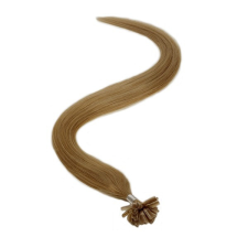 HairExtensionShop Keratinos U-TIP Emberi Póthaj Hőillesztéshez Világosbarna 60cm (Szín #8) póthaj