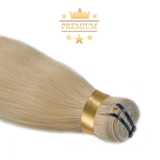 HairExtensionShop Prémium Tresszelt Póthaj Hajhosszabbításhoz Platinaszőke 50cm (Szín #613) póthaj