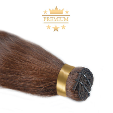 HairExtensionShop Prémium Tresszelt Póthaj Hajhosszabbításhoz Sötétbarna 60cm (Szín #4) póthaj