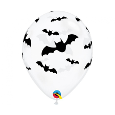 Halloween Bats, Denevér léggömb, lufi 6 db-os 11 inch (28 cm) party kellék