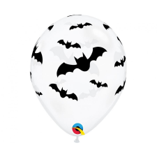  Halloween Bats, Denevér léggömb, lufi 6 db-os 11 inch (28 cm) party kellék
