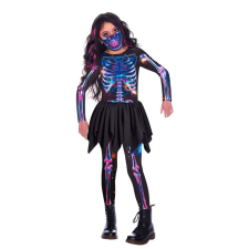 Halloween Csontváz Neon Girl jelmez 3-4 év jelmez