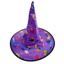 Halloween-i boszorkány sapka, lila–38 x 34 cm jelmez