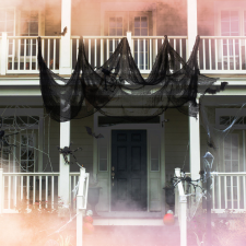  Halloween-i fekete géz függöny - poliészter - 76 x 210 cm - 58144 dekoráció
