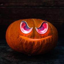 [] Halloween-i ijesztő szempár - piros LED-es - elemes dekoráció