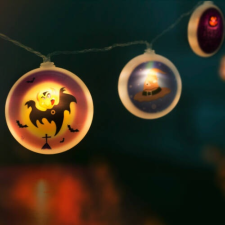  Halloween-i LED-es fényfüzér korongok kültéri izzósor