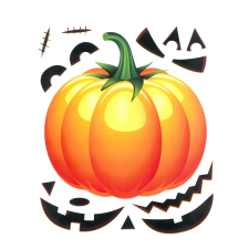 [] Halloween-i matrica szett - tök - 15 részes dekoráció