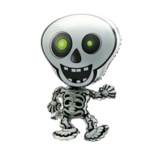  Halloween party dekoráció fólia lufi csontvázas 47x81cm dekoráció