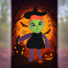  Halloween plüss játék csörgő papírral-több mintázatban - Boszorkány játék kutyáknak