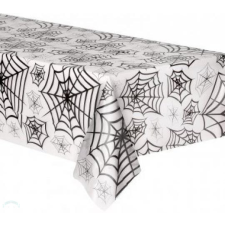 Halloween pókhálós átlátszó műanyag asztalterítő 274x139 cm party kellék
