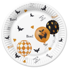 Halloween Scary Balloons papírtányér 8 db-os 18 cm party kellék