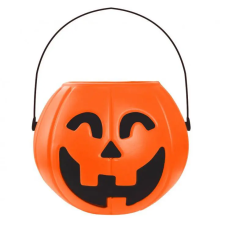 Halloween Tök Smile cukorka gyűjtő vödör 16x14 cm party kellék