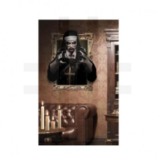  HALLOWEENI FALMATRICA, VÉRES APÁCA party kellék