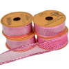 Hálós szalag pink mix 25mmx2, 7m