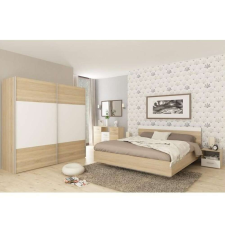  Hálószoba garnitúra (ágy 160x200 cm), tölgy sonoma/fehér, GABRIELA NEW bútor