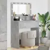  Hálószobai Öltözködő Asztalok Beton Szürke 80 x 39,6 x 135 cm