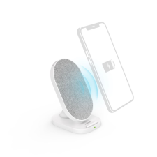 Hama 201686 QI-FC10S-Fab vezeték nélküli mobiltelefon töltő 10W fehér-szürke (hama201686) mobiltelefon kellék