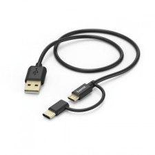 Hama FIC E3 USB/USB Type-C 2in1 adatkábel, 1m Black kábel és adapter