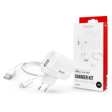 Hama hálózati töltő adapter USB-A bemenettel + USB-A - Lightning kábel - 12W -  HAMA Charger Kit with Lightning Plus - fehér (201619) mobiltelefon kellék