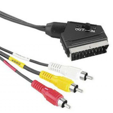 Hama Scart-3 RCA összekötő kábel kapcsolható 1,5m Black kábel és adapter