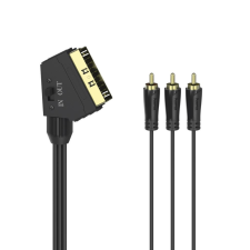 Hama Scart - 3 x RCA (Video/Stereo) összekötő kábel 1,5m fekete (205156) kábel és adapter
