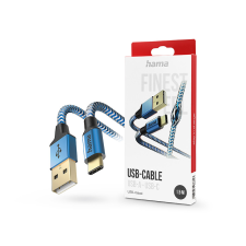 Hama USB-A - Type-C adat- és töltőkábel 1,5 m-es vezetékkel - HAMA Reflective USB-A - USB-C Cable - kék (201558) kábel és adapter