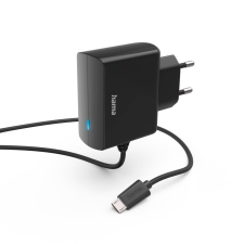 Hama USB micro 6W hálózati töltő fekete (00201617) (00201617) mobiltelefon kellék