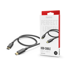 Hama USB Type-C - USB Type-C adat- és töltőkábel 1 m-es vezetékkel - HAMA FIC E3USB-C Cable - fekete mobiltelefon kellék