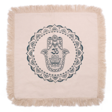 Hamsa Mandala Párnahuzat - 60x60cm - zöld lakástextília